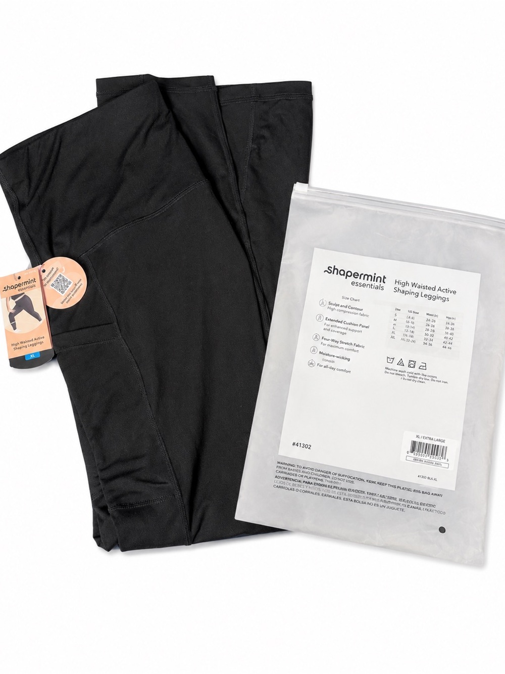 Black High-Waisted Shaping Leggings with Side Pocket Shapermint XL